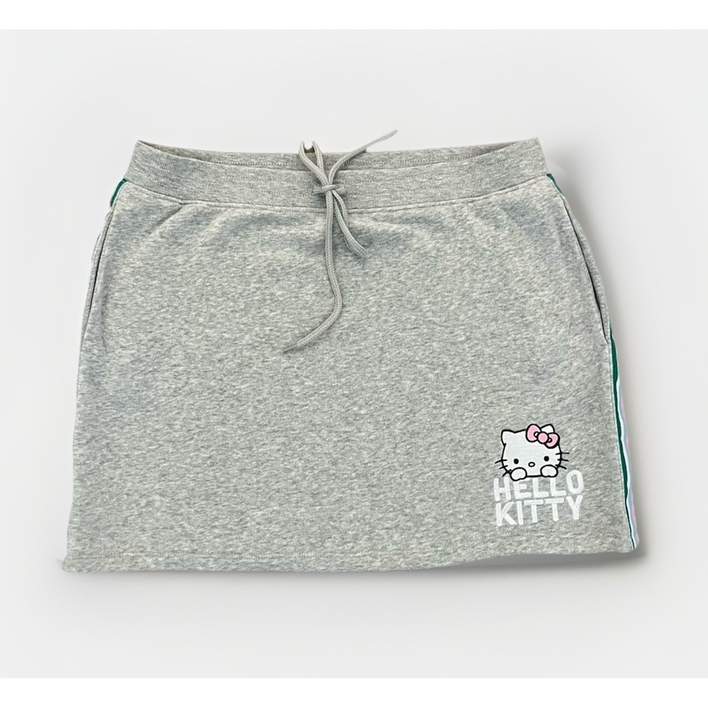 Hello Kitty Y2K By Sanrio Gray Fleece Activewear  Sweat Skirt Pockets XL Y2K